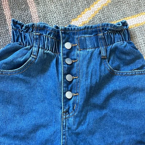 SHEIN Elastic Cinch Waist Button Fly Jeans - 27 - Picture 2 of 7